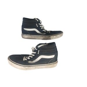 Vans SK8 Hi Black White Suede Canvas High Top Skate Shoes Mens Size 7.5 Womens 9